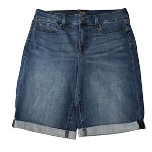 NYDJ Briella Denim Shorts Cuffed Lift Tuck Stretch Womens Size 12